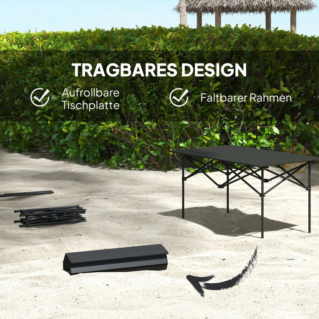 Tavolo pieghevole da giardino ¨C zephmum ¨C Nero, alluminio, 95x55 cm