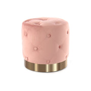 Pouf capitonne' Piano in velluto rosa antico