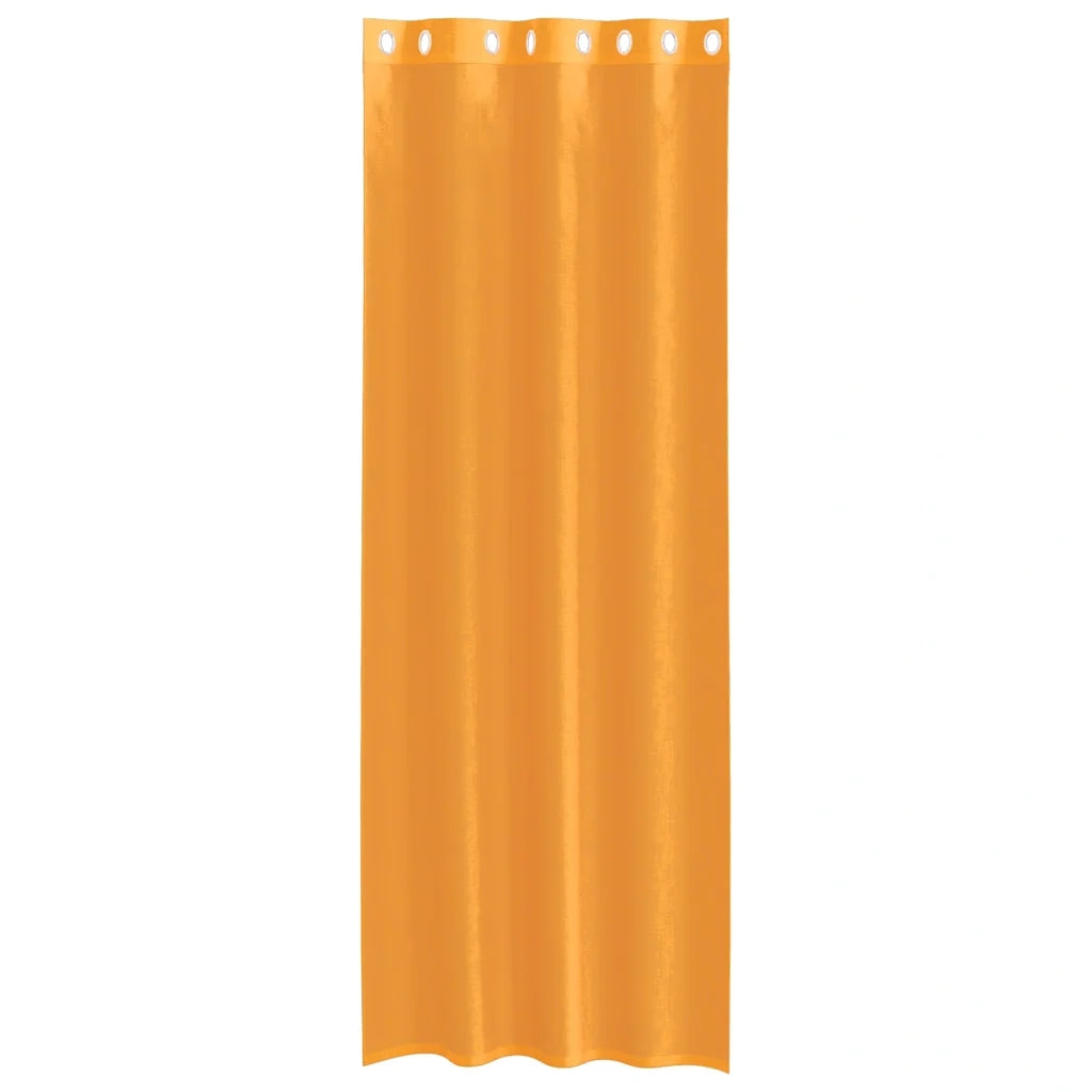Tende in Voile con Occhielli 2 pz Arancio 140x300 cm