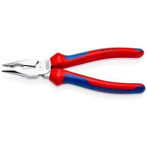 KNIPEX 08 25 185 Pinza universale con testa a punta cromata 185 mm manici comfort colore Cromato