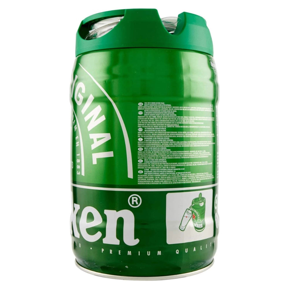 Birra heineken draught keg 4 fusti con erogatore da 5 litri