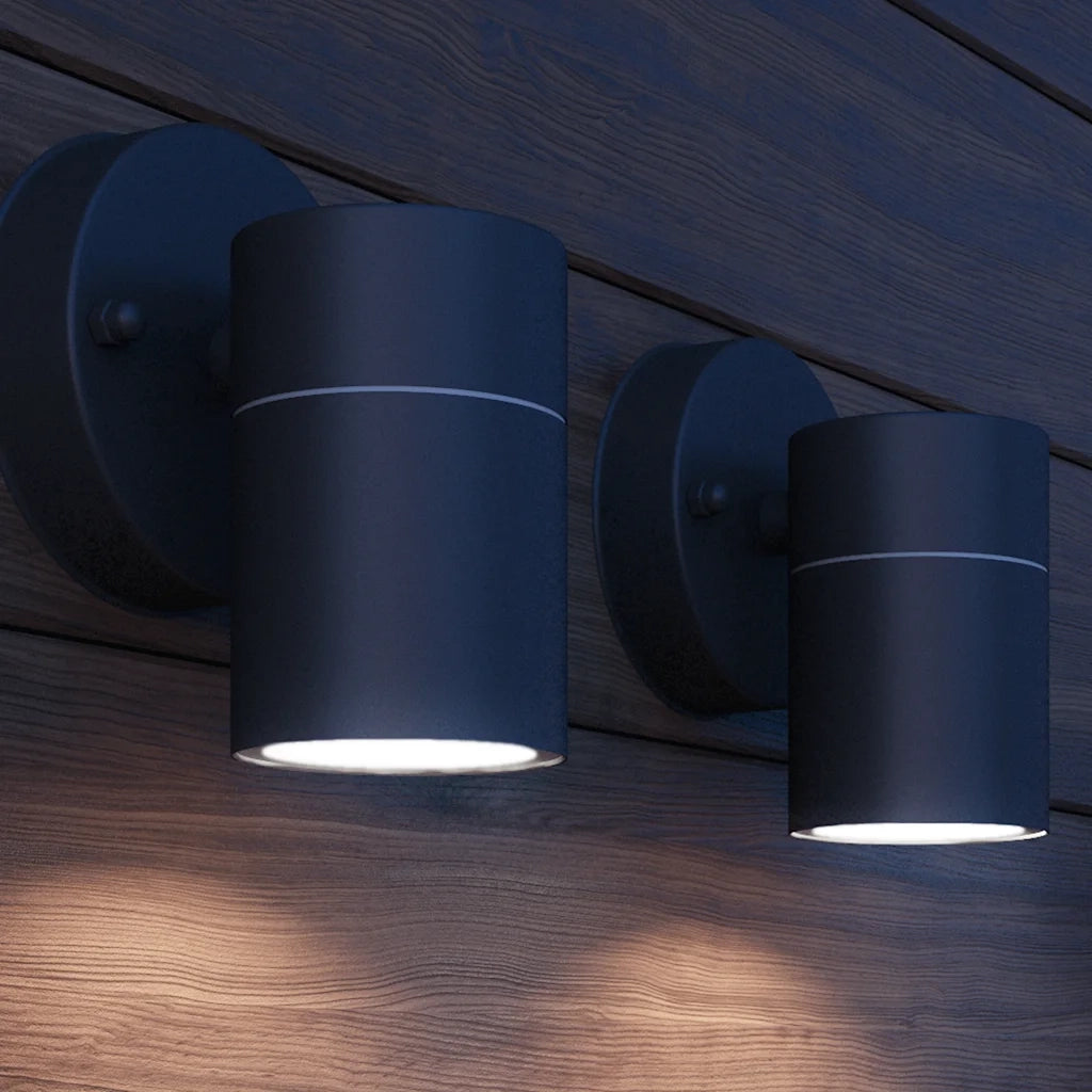 Lampada LED da Parete 2 pz Acciaio Inox Proiezione Basso 42416