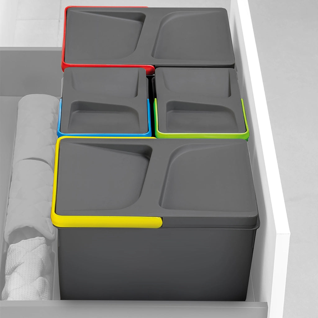 Emuca Contenitori per cassetti da cucina Recycle, Altezza 216, 2x6, Plastica grigio antracite, Tecnoplastica, 1 u.