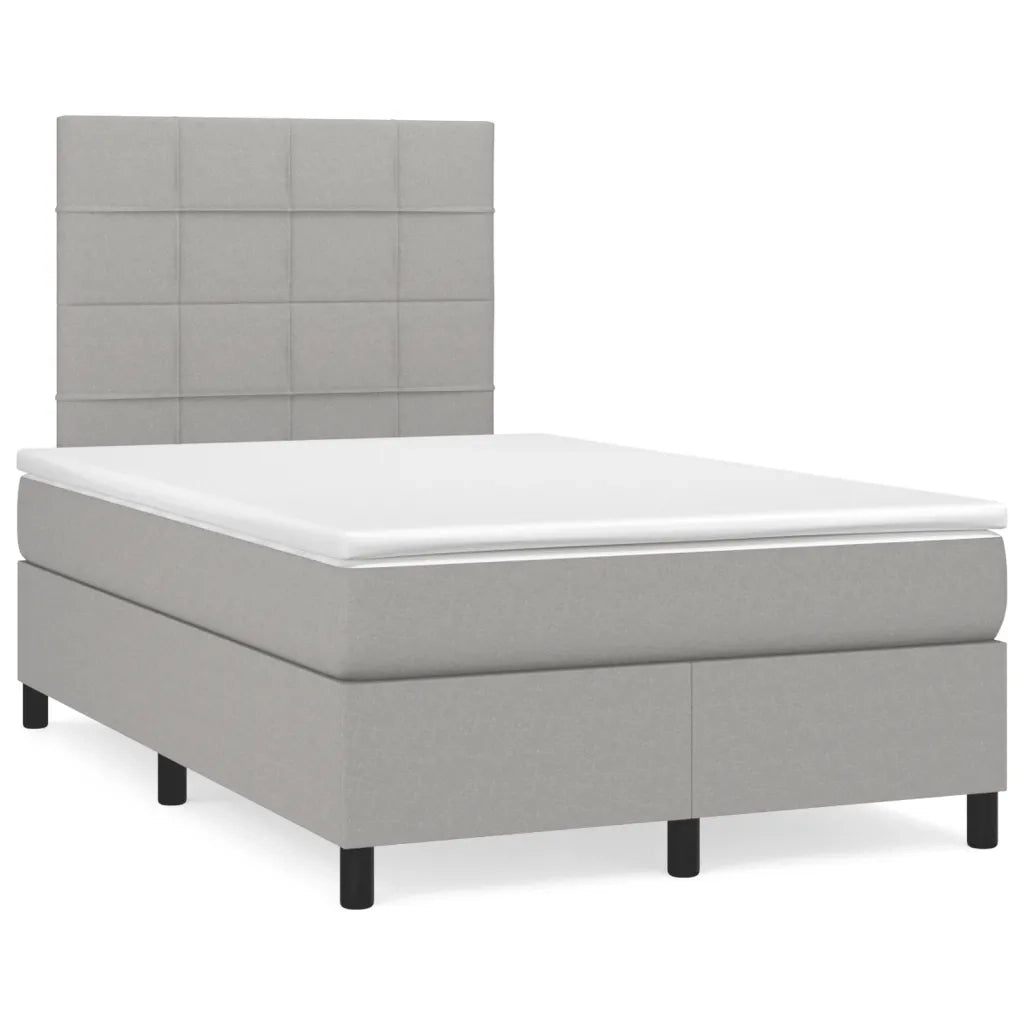 Giroletto a Molle con Materasso Grigio Chiaro 120x190cm Tessuto 3269881