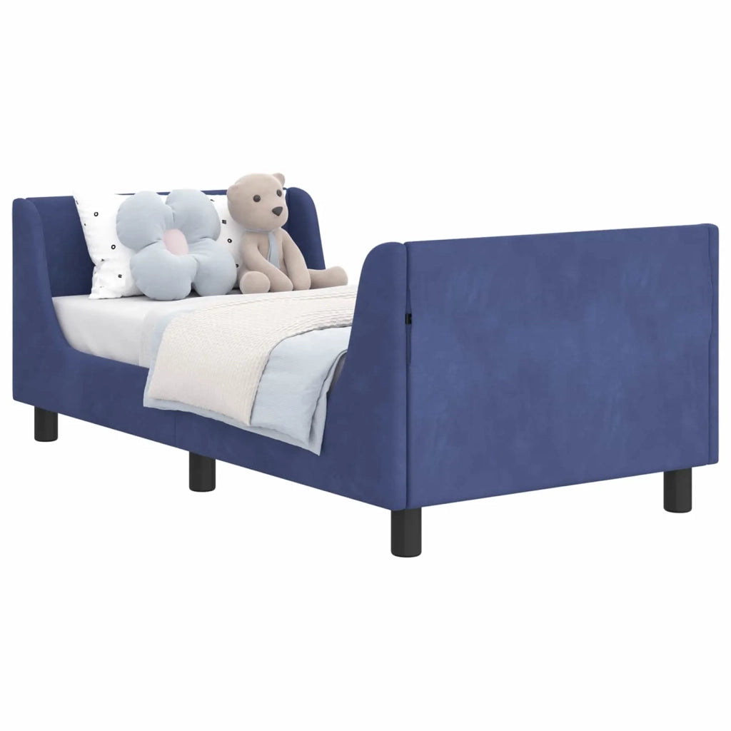 Struttura letto bambini con testata Blu Polizia 80 x 160 cm