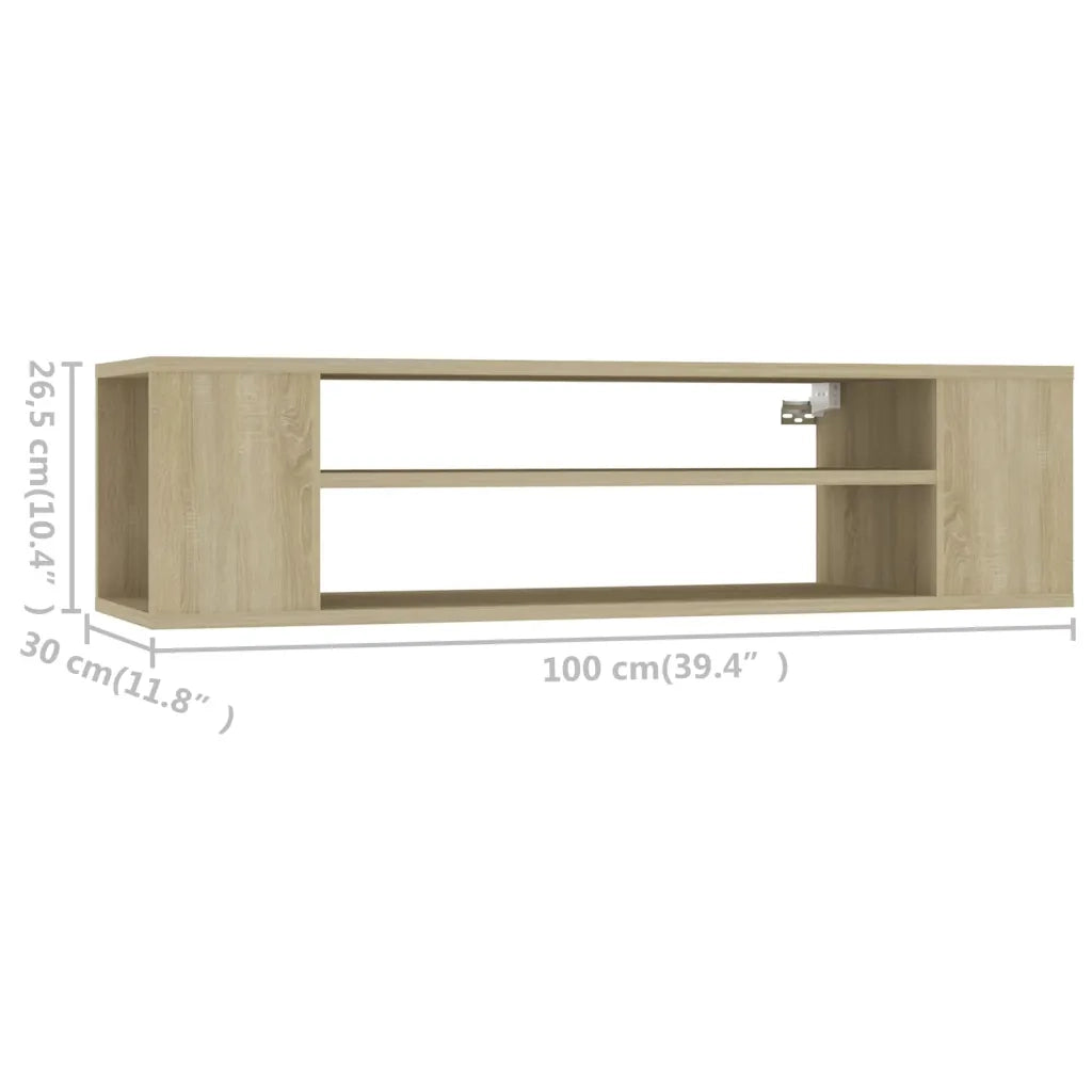 Mobile TV Pensile Rovere Sonoma 100x30x26,5cm Legno Multistrato 806232