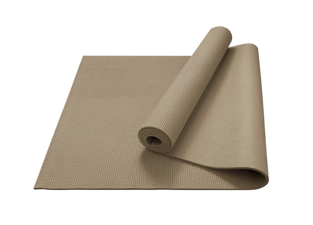 Tappetino Fitness Ammortizzante Antiscivolo 4mm Tappeto Sport Yoga Pilates - 61x173 - Tortora