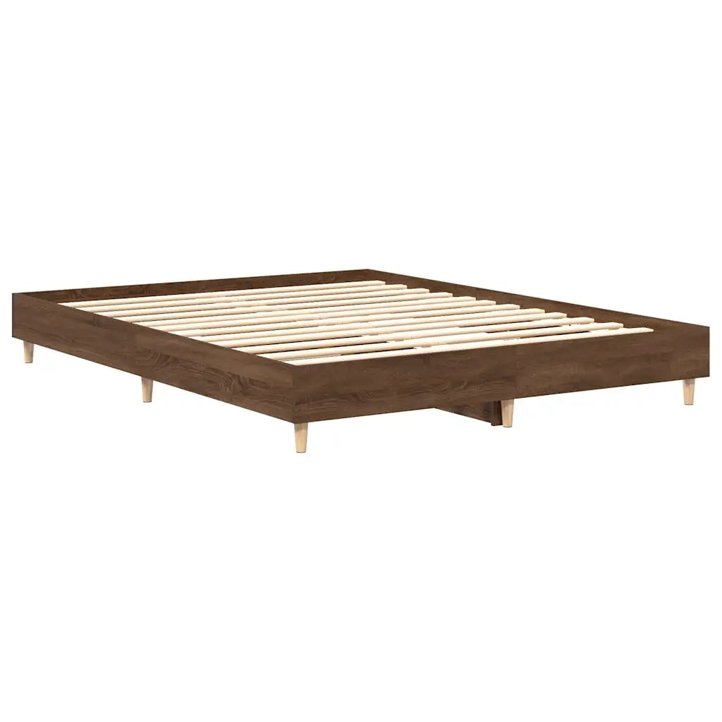 vidaXL Giroletto senza Materasso Rovere Marrone 75x190cm in Truciolato