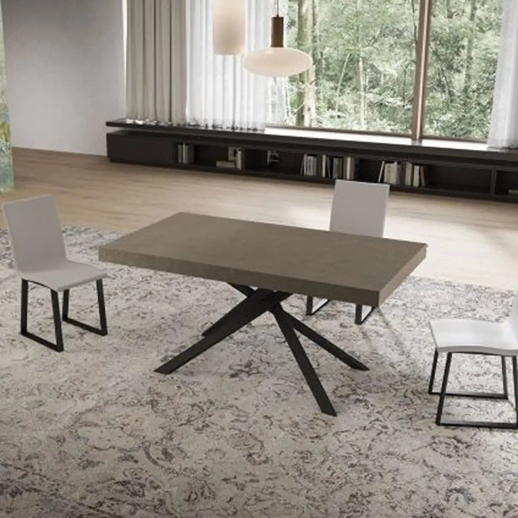 Tavolo allungabile 160/244x80 cm Niket tortora gambe antracite