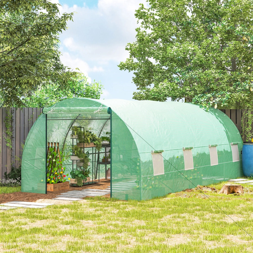 Serra da Giardino Tunnel con Finestre ¨C Zephmum ¨C Verde 6x3x2 m