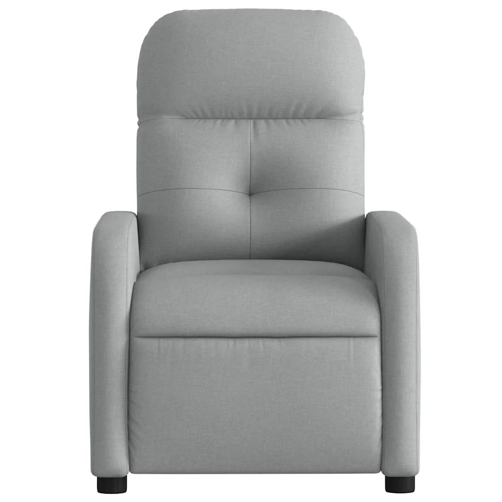 Divano Sedia-Poltrona Reclinabile in Tessuto Grigio Chiaro 105401
