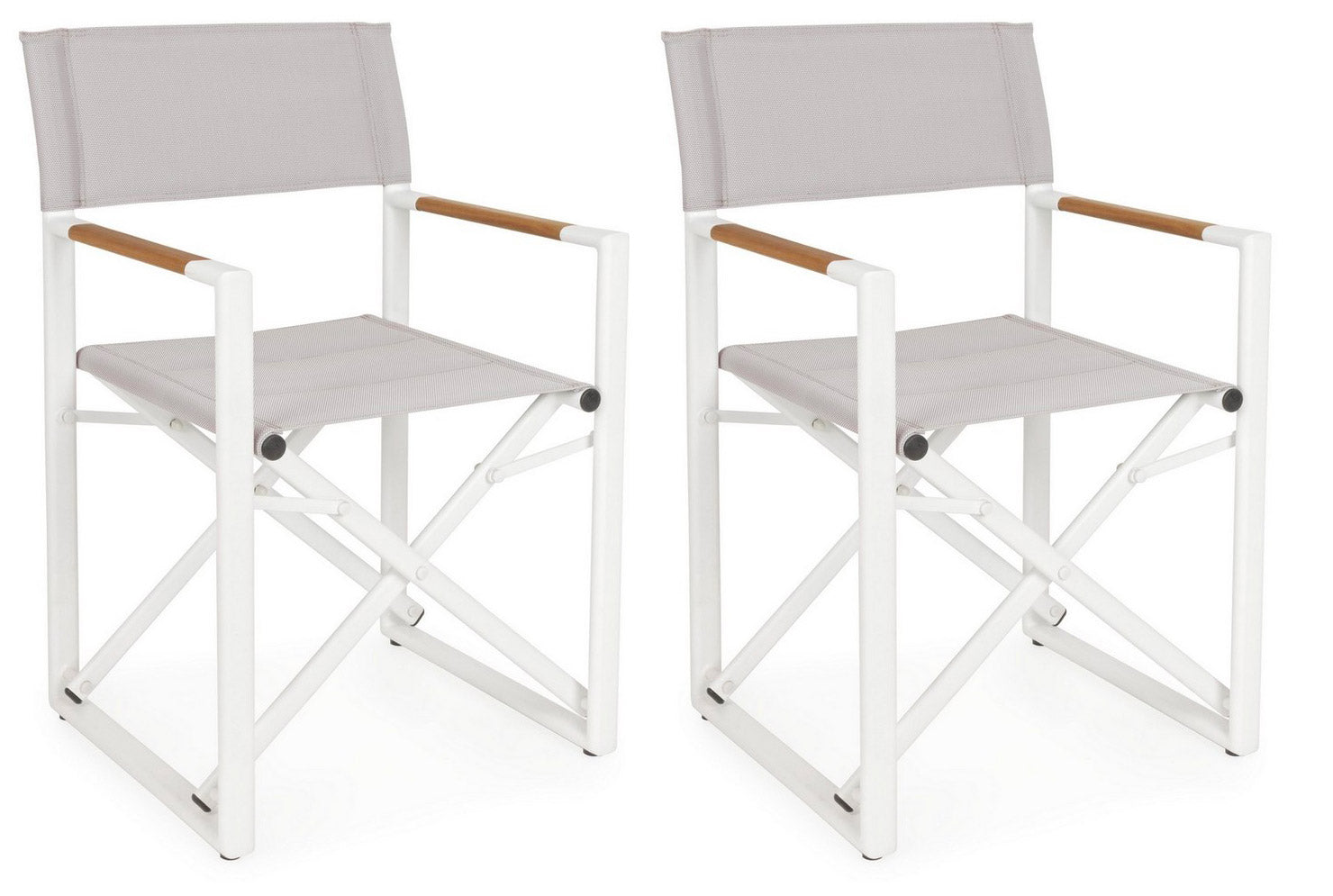 Set 2 Sedie Pieghevoli da Regista 51x54x86 cm in Alluminio Lagun Bianca