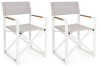 Set 2 Sedie Pieghevoli da Regista 51x54x86 cm in Alluminio Lagun Bianca