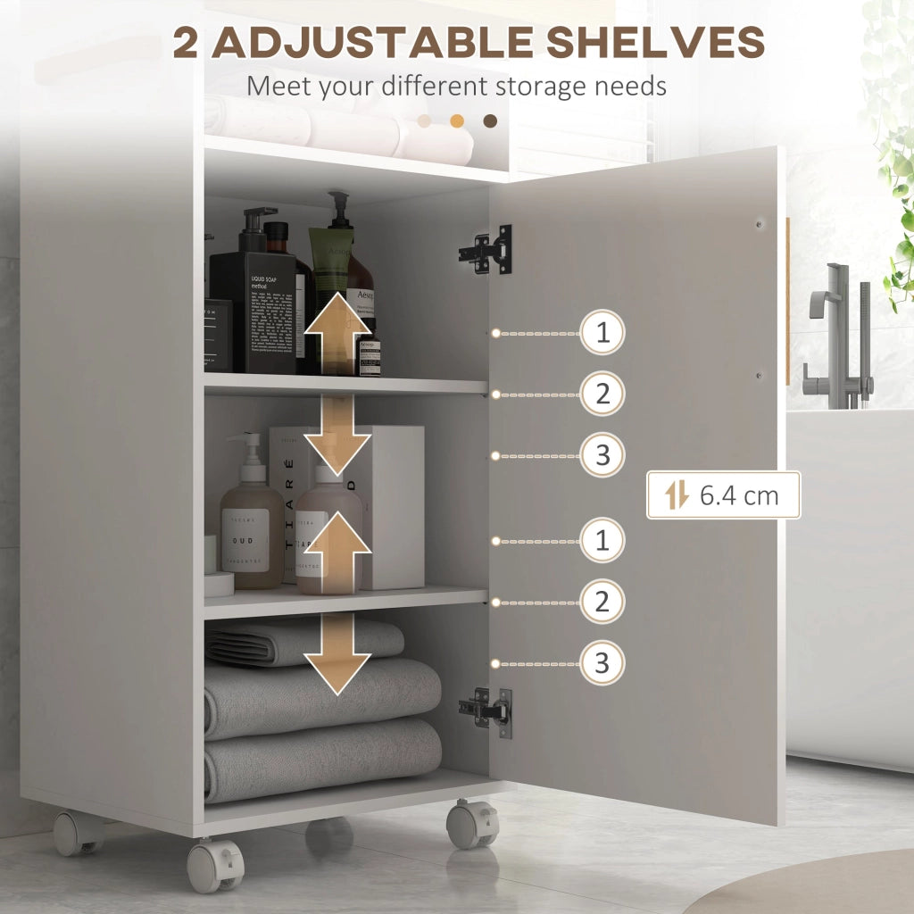 Mobiletto Bagno con Vassoio Rimovibile 40x30x88 cm in Truciolato Bianco