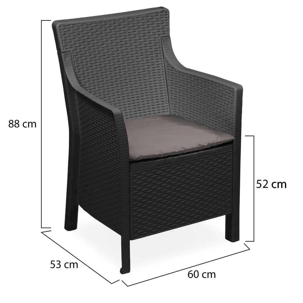 Wanless, Poltrona da Esterno Made in Italy, 60x53 cm Nero Antracite