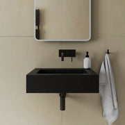Lavabo sospeso in marmoresina 80cm nero opaco | Koro