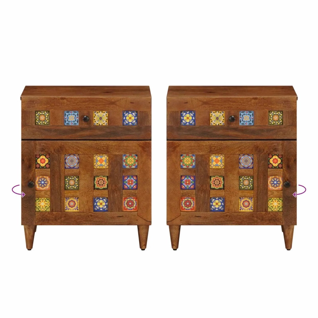 Comodino | Armadio da Notte | Mobiletto da notte con cassetto Marrone 50 x 33 x 60 cm