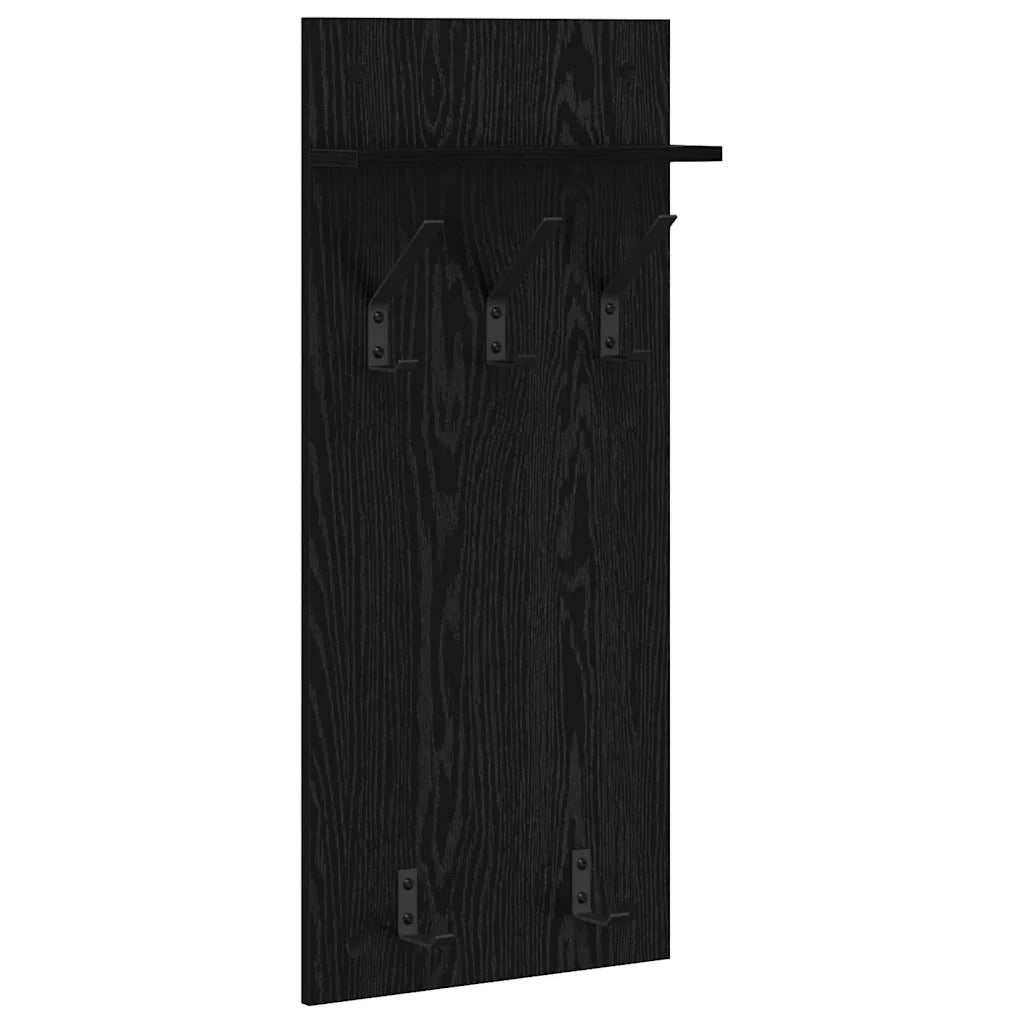 Appendiabiti a muro A parete Rovere Nero 40 x 10 x 90 cm 874452