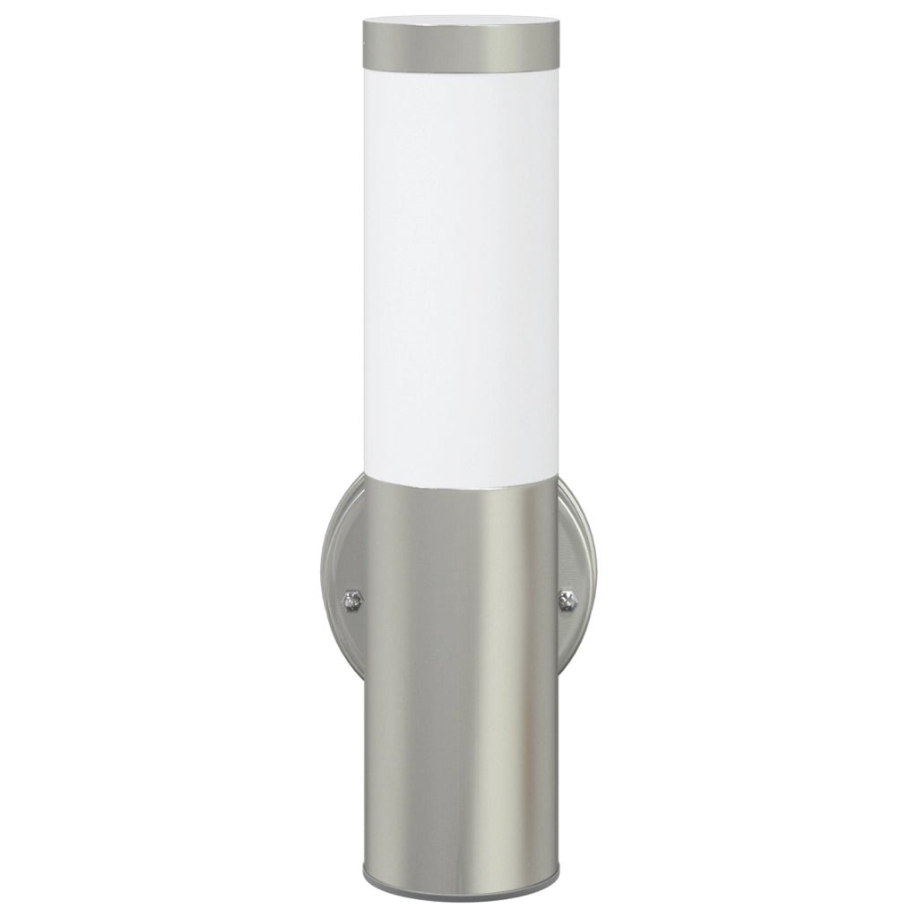 Luce da Parete Esterno 2 pezzi Acciaio Inossidabile Argento IP44
