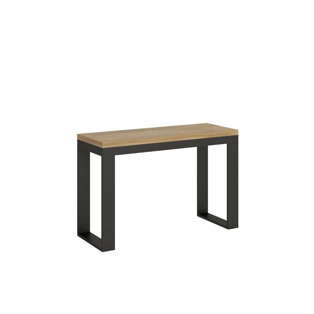 Tavolo Salvaspazio Allungabile 120/200x45/90x80/78 cm Tecno Double Quercia Naturale