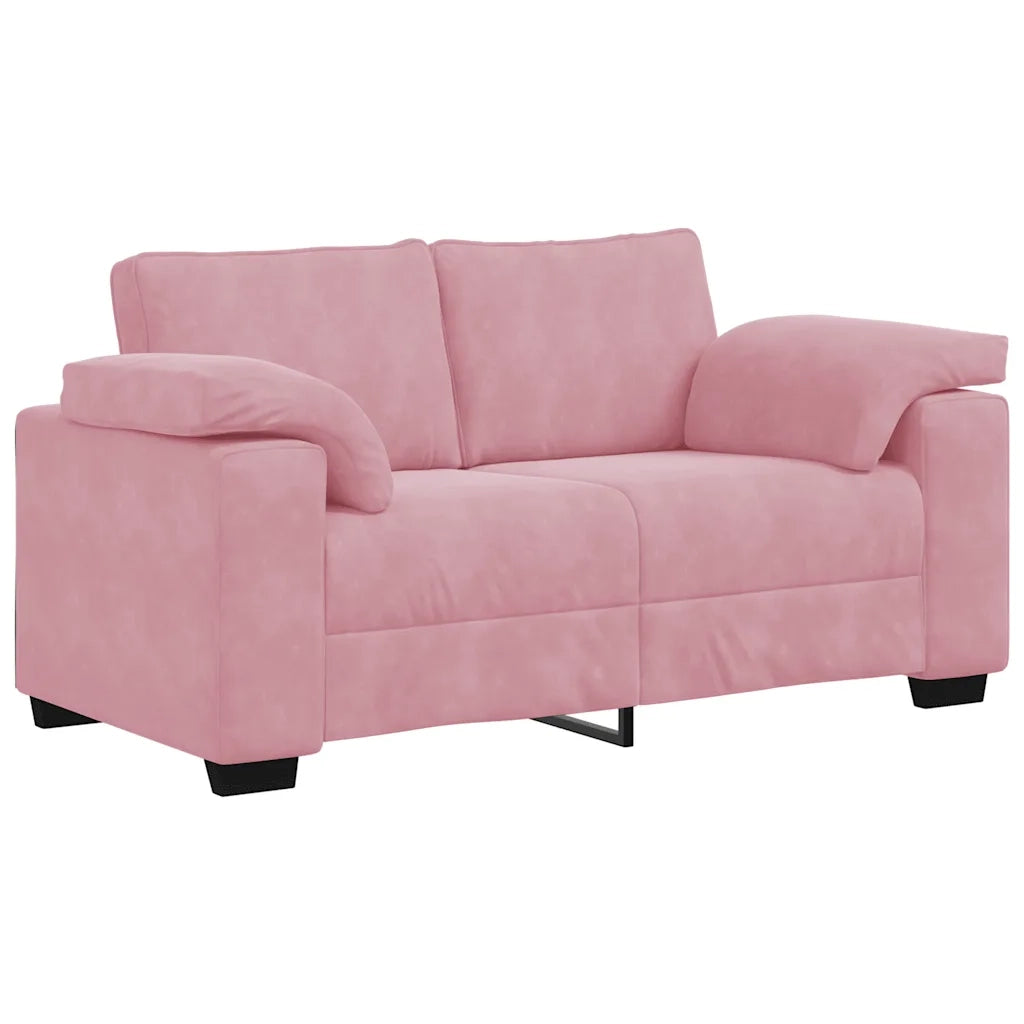 Set di Divani 3 pz con Cuscini rosa in Velluto