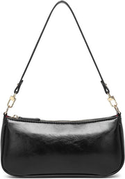 Borsa Classica Stile Retro con Chiusura a Fascia per Signora, 9-nera