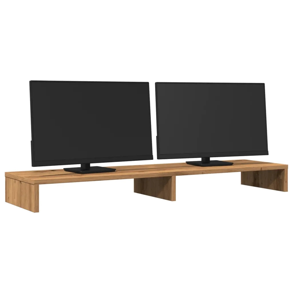 Supporto per Monitor Rovere Artigianale 100x27x10 cm Truciolato 854660