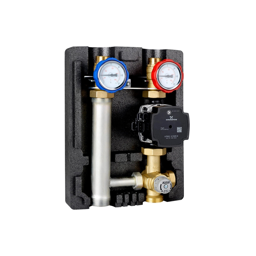 GRUPPO RILANCIO con Miscelazione a PUNTO VARIABILE DX con Pompa TACO ES2 25/60 230V  1"1/2M-1"M