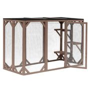 Recinto per gatti da esterno in legno robusto 180 cm 3 zone di riposo 16_0001711