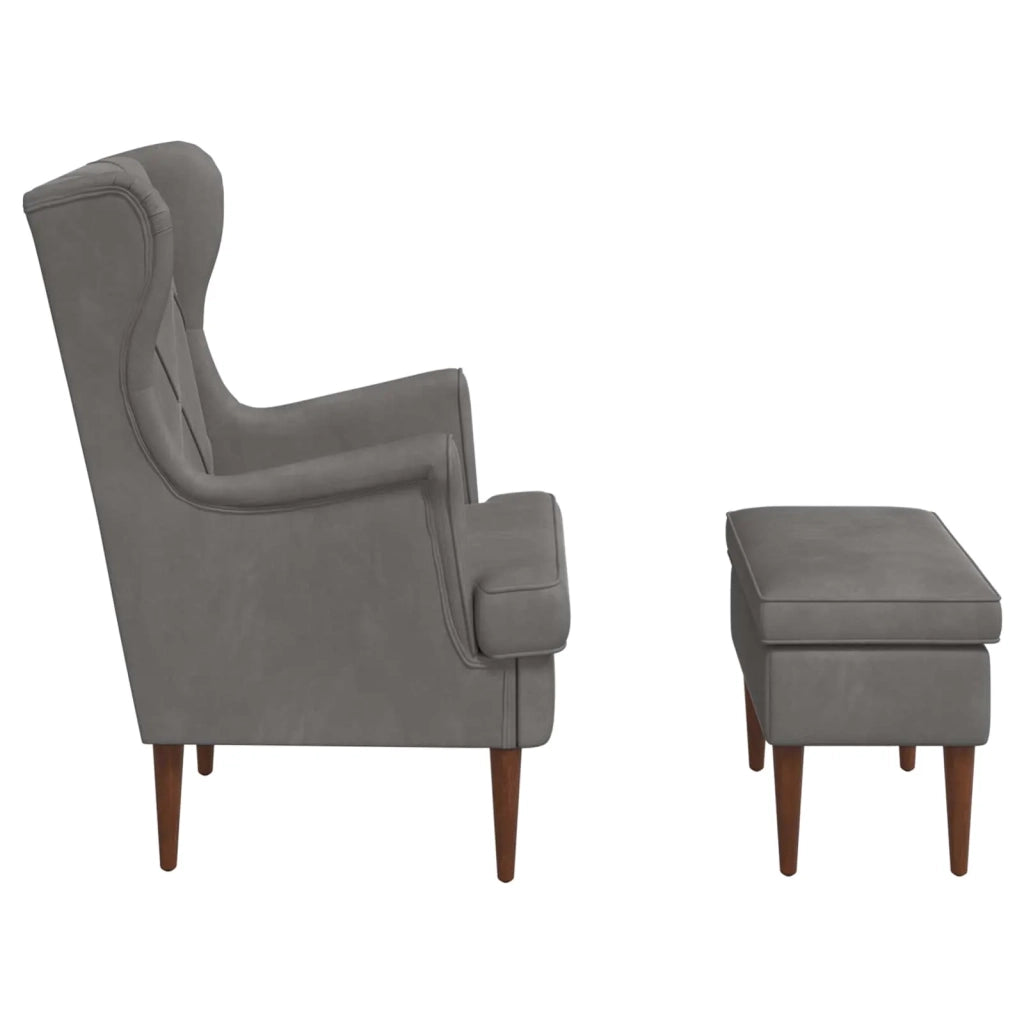 Poltrona con Ottomano 2 pz Grigio Scuro Velluto 3418843