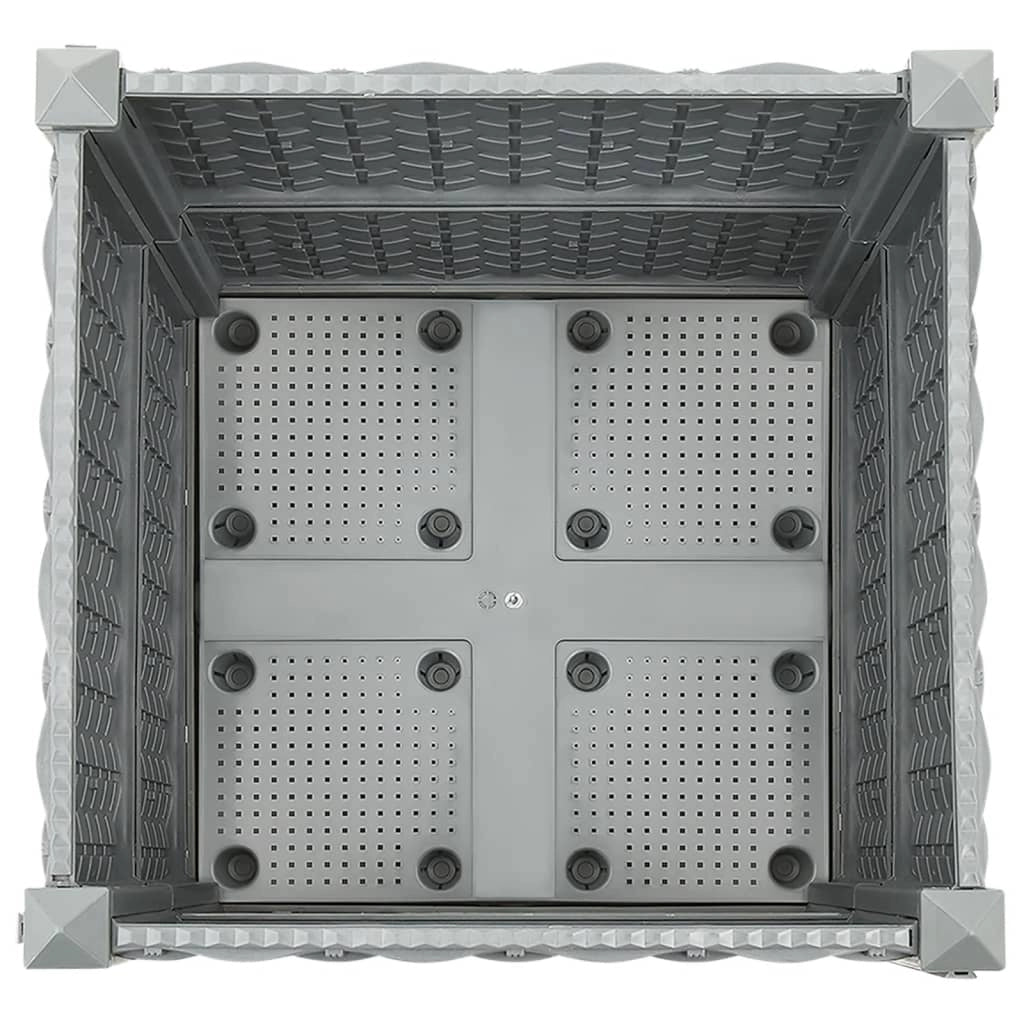 Fioriera rialzata per piante fiori terrazza giardino 40 x 40 x 38 cm polipropilene grigio 02_0039226