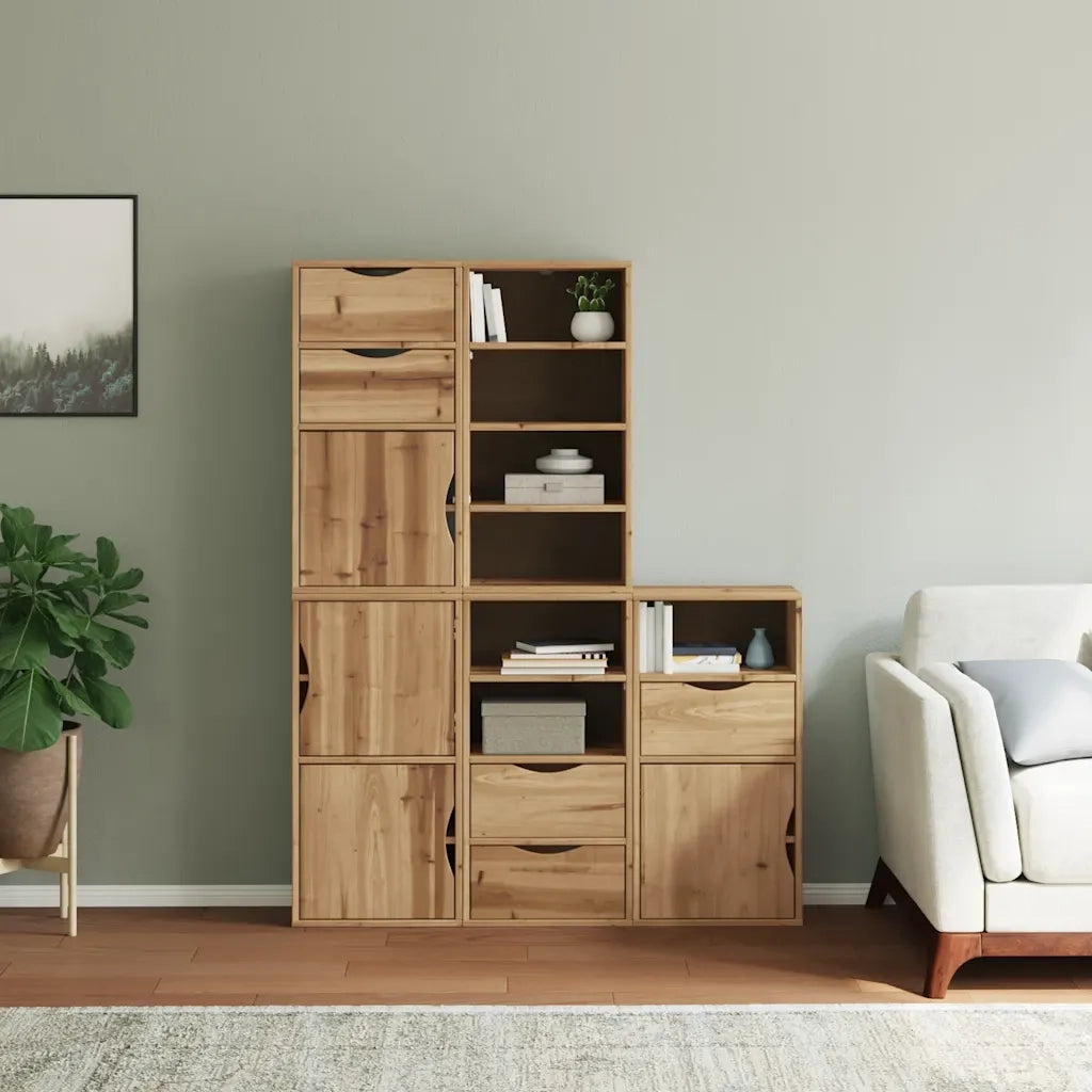 Armadietti Laterali 5 pz ODDA 40x24x79 cm Legno Massello Pino 3365362
