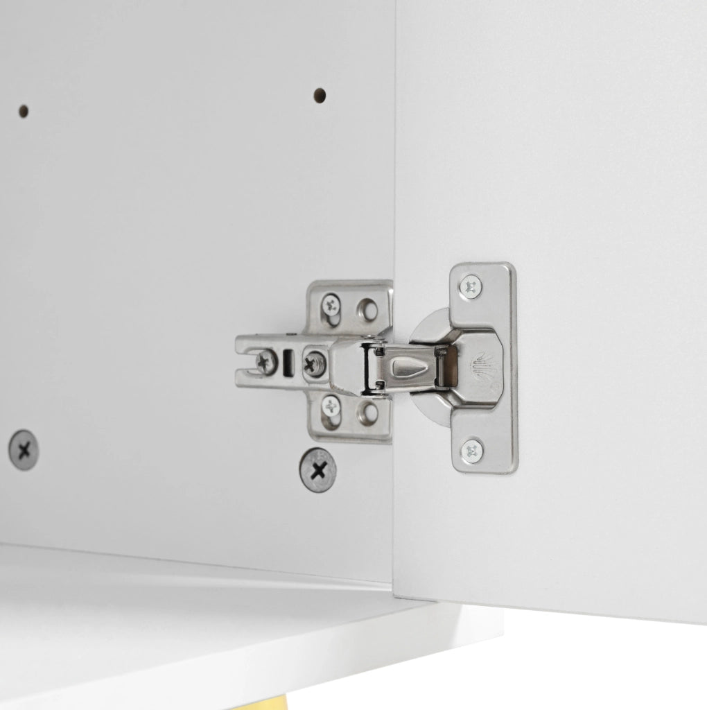 Mobile portascarpe bianco 80x25x96 cm con frontale lucido; LED 16 colori e ripiani regolabili