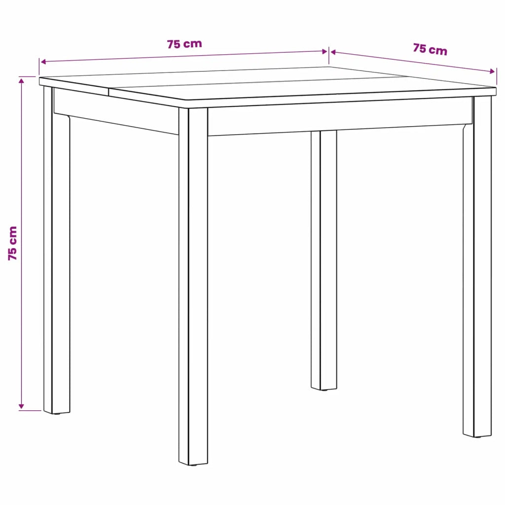 Tavolo da pranzo 75 x 75 x 75,5 cm Legno di Quercia Massello 42039174