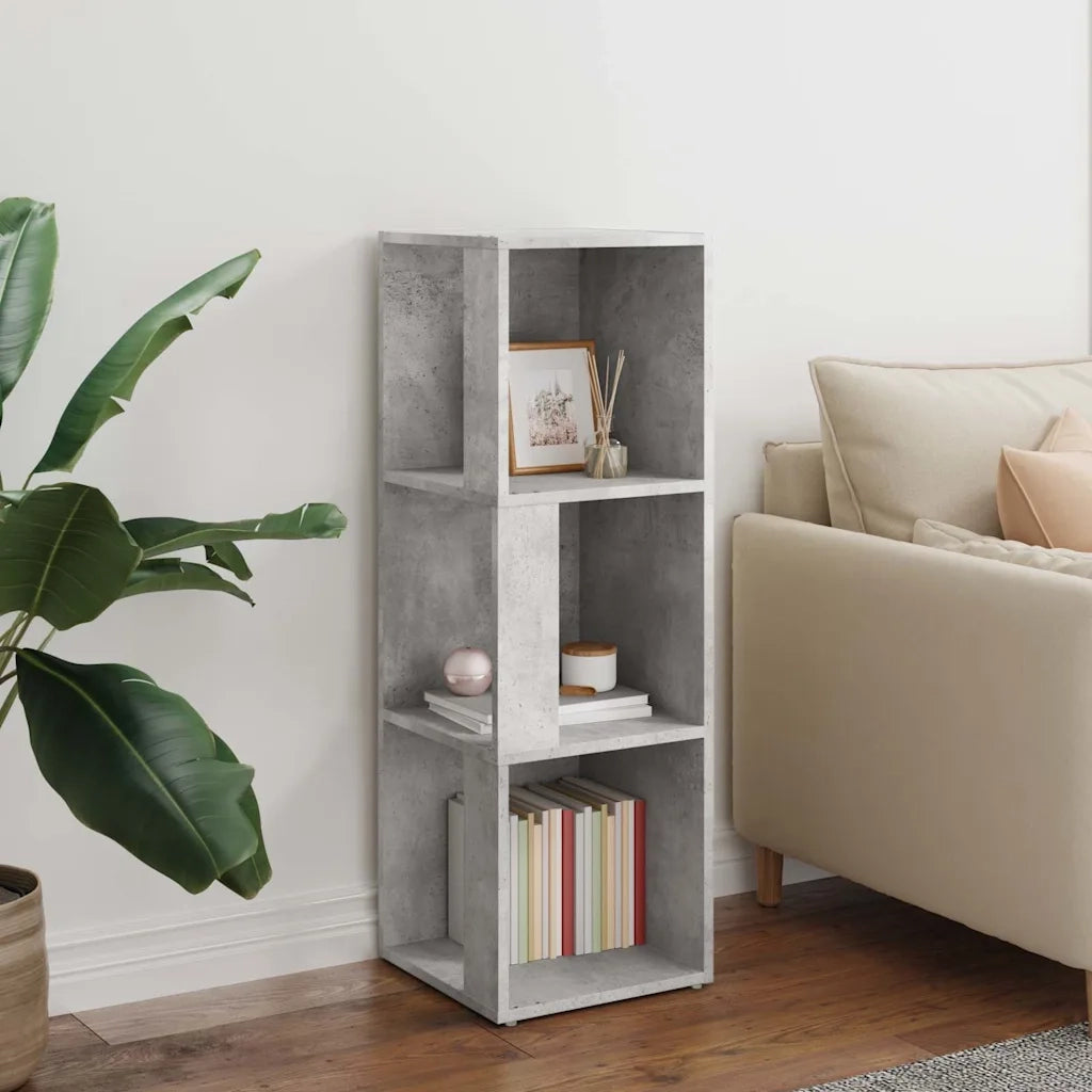 Armoire d'angle Gris béton 33x33x100 cm Bois d'ingénierie