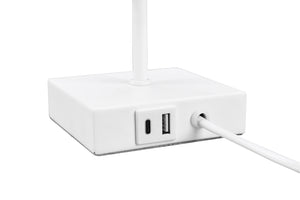 Lampada da Tavolo da Interno Attacco E14 in Metallo Bianco Opaco