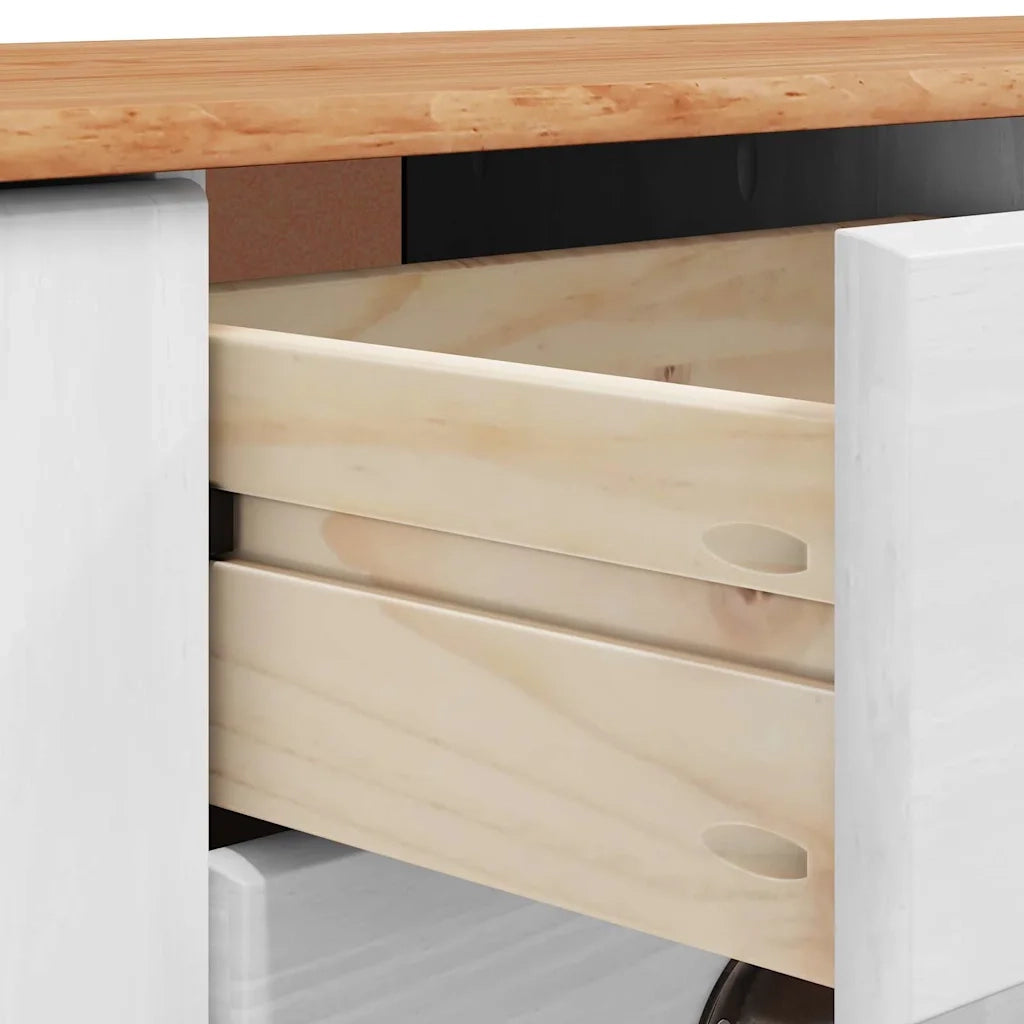 Credenza ASKIM 133,5 x 40 x 79 cm Legno di pino massello 4105432