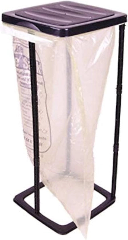 Supporto per sacchi della spazzatura in nero, 60 litri, ideale per sacchi gialli, contenitore per sacchi della spazzatura, cestino della spazzatura