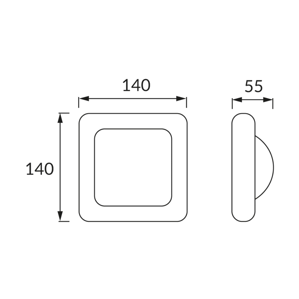 Applique esterna quadrata grigio/bianca LED 4W IP55 Struhm