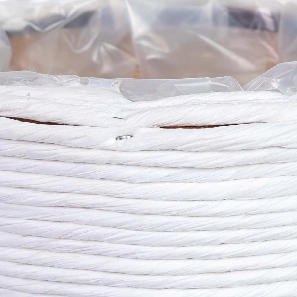 Cesto rotondo in vimini bianco 18x18x11h cm