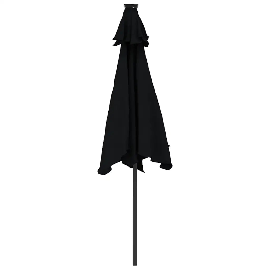 Ombrellone Giardino con LED Palo Acciaio Nero 225x225x212 cm 4005072