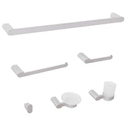 Set di 6 accessori da bagno in alluminio argento con bicchiere e portasapone inclusi Accessori da bagno minimalisti chic