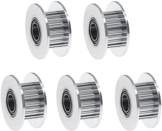 Kit di ruote GT2 5 pezzi - larghezza 6mm - denti 20 - foro interno 5mm - adatto per stampante 3D