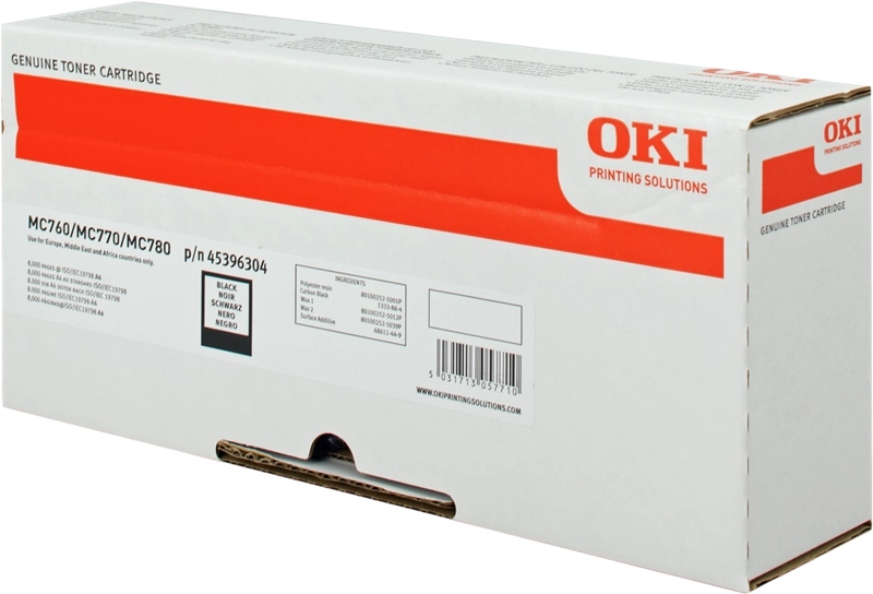 ORIGINAL OKI toner nero 45396304 MC760 ~8000 Seiten