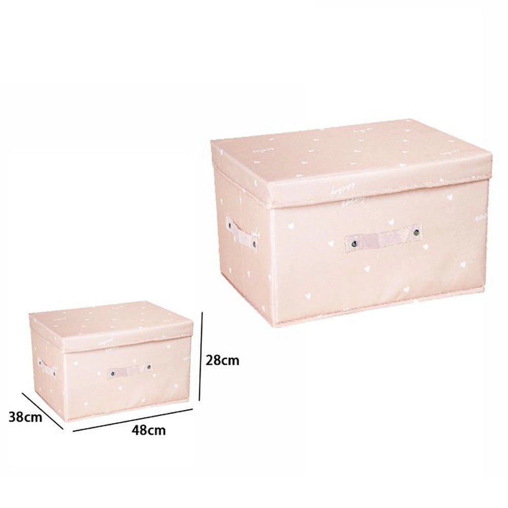 Trade Shop - Box Scatola Salvaspazio Armadio Contenitore Porta Oggetti Organizer 48x38x28 Cm - Rosa