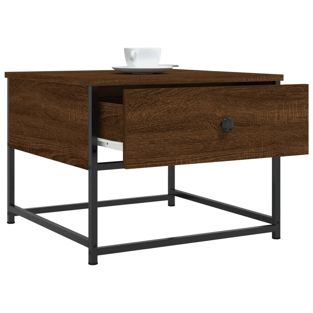 Tavolino da Salotto Rovere Marrone 51x51x40cm Legno Multistrato 833979