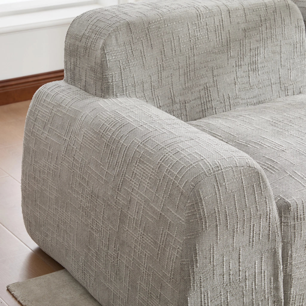 Divano senza struttura in chenille grigio
