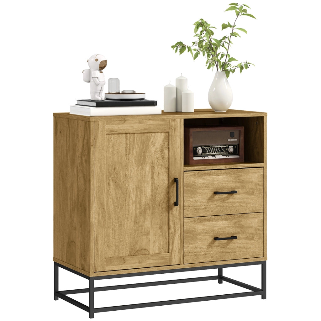Buffet con 2 cassetti e ripiano regolabile ¨C zephmum ¨C 80x40x78 cm naturale
