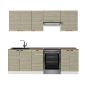 Cucina componibile Fame-Line Pannello in quercia/Bianco 240 cm, PL Rovere Vicco