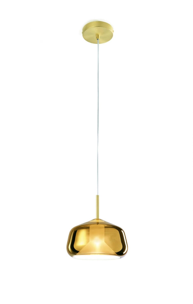 X-RAY SOSPENSIONE 1 LUCE VETRO BASSO ORO MONTATURA ORO ATTACCO G9